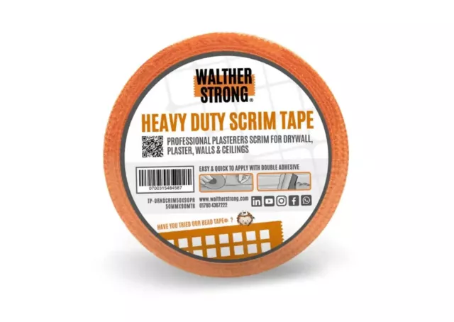 Walther Strong Heavy Duty Scrim Double Adhesive Plasterers Tape 50mm x 90m
