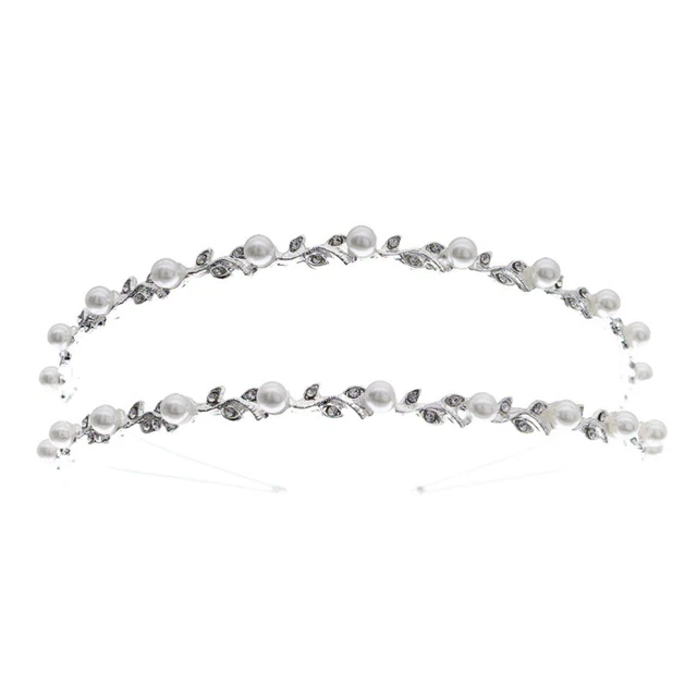 Doppeltes Perlen-Stirnband Legierung Perle Frauen Stirnband Silver