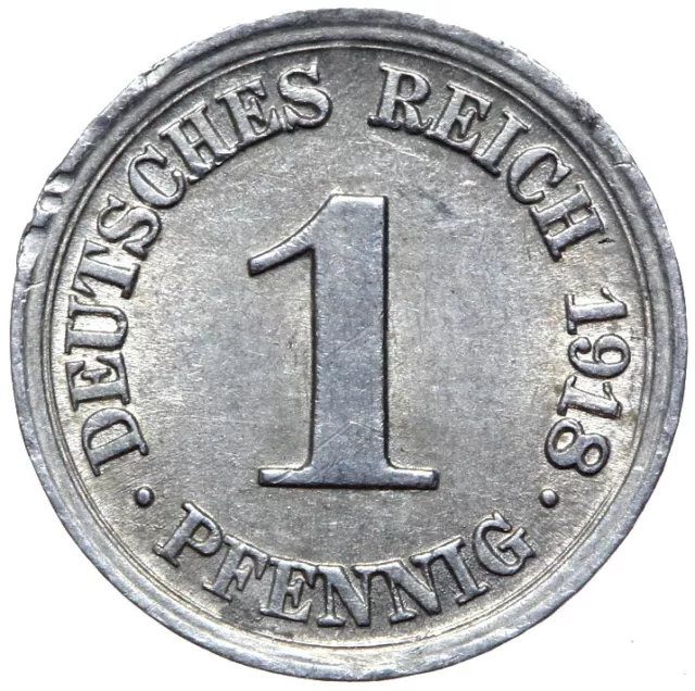 Deutsches Reich - Kaiserreich - Münze - 1 Pfennig 1918 D - Aluminium