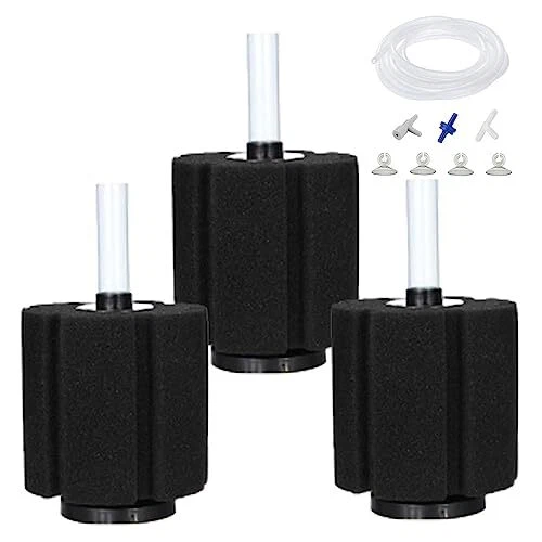 Bio Sponge Filter for Betta Fry Aquarium Fish Tank up to 60 Gal Ea. 3-Pack (L)