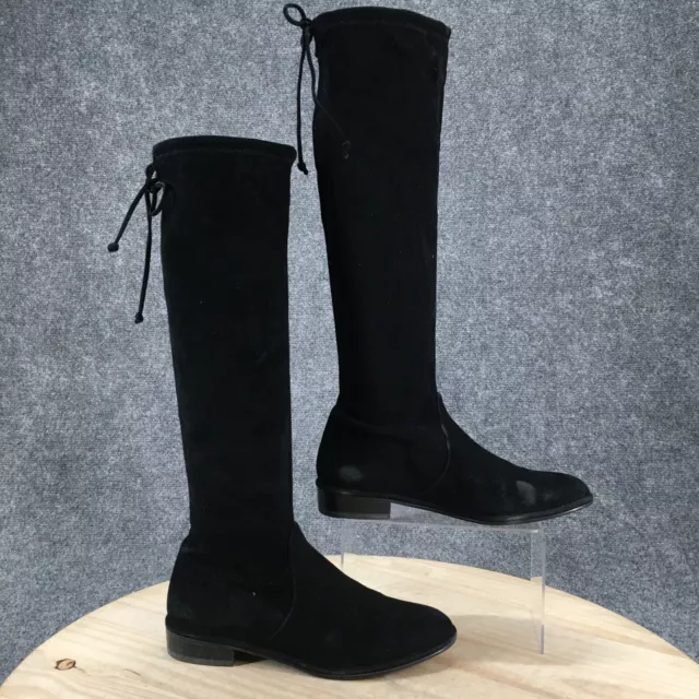 STUART WEITZMAN BOOTS Womens 6.5 Lowland Tall Back Lace Boot Black