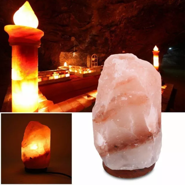 Himalayan Salt Lamp Natural Crystal Rock Shape Dimmer Switch Night Light 1-7 kg 3