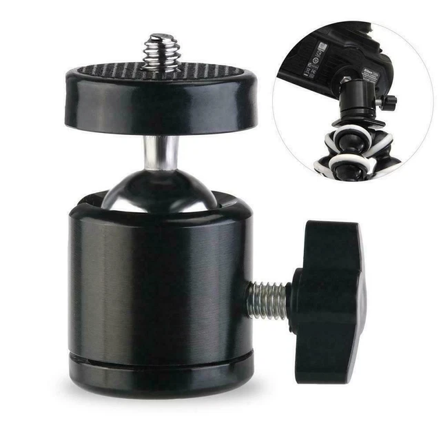 Treppiede mini testa a sfera girevole a 360° 1/4" staffa montaggio a vite per fotocamera E5U8 2