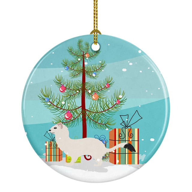 Stoat Short-tailed Weasel Christmas Ceramic Ornament BB9239CO1
