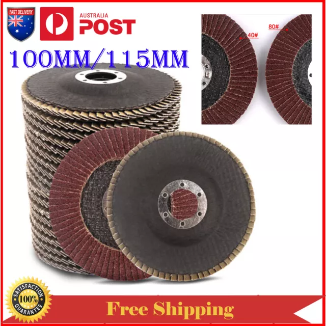 100mm/115mm Grit 40 80 Flap Sanding Disc Sander Grinding Wheel for Angle Grinder