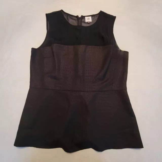 Cabi Bustier Peplum Top Womens 8 Sleeveless Black Reptile Style 3080