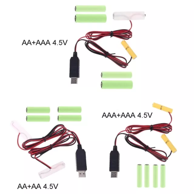 1 in 2 AA AAA USB Power Supply 4.5V Adapter for Light