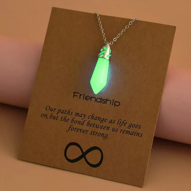 Glow In the Dark Luminous Natural Stone Waterdrop Pendant Necklace Women Jewelry
