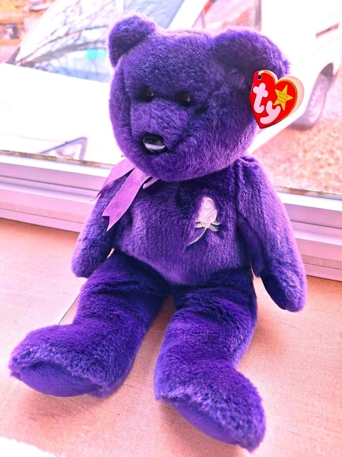 TY Beanie The Princess of Wales Diana Purple Memorial Bear Large 35cm.1998.