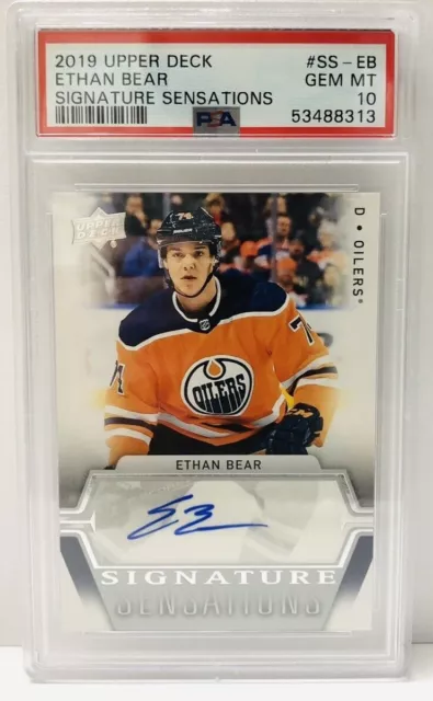 Ethan Bear Signed Edmonton Oilers Navy Stick Flex 11x14 Photo – Pro Am  Sports