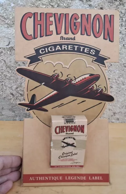 Ancien Carton publicitaire PLV CIGARETTES CHEVIGNON  vintage