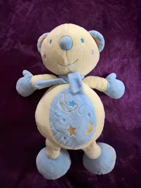 peluche doudou ours blanc bleu Neil Sauthon 40 cm etoile lune