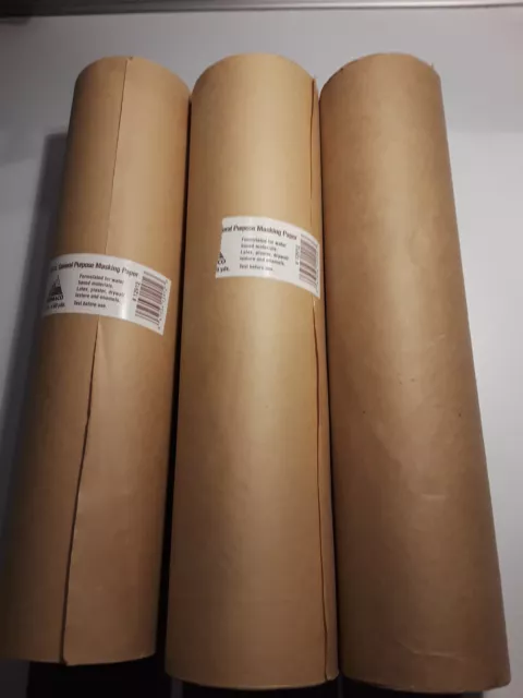 Trimaco #12912 12-inch x 180-feet Brown General Purpose Masking Paper 3 rls