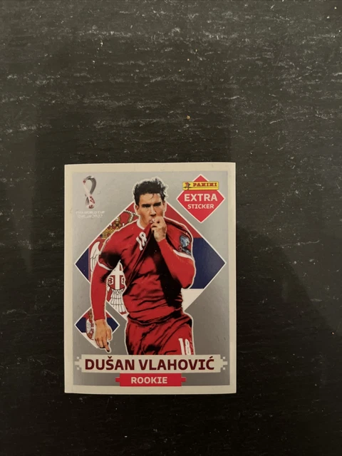 Panini WM 2022 EXTRA STICKER Dusan Vlahovic GOLD (Neu (gemäss