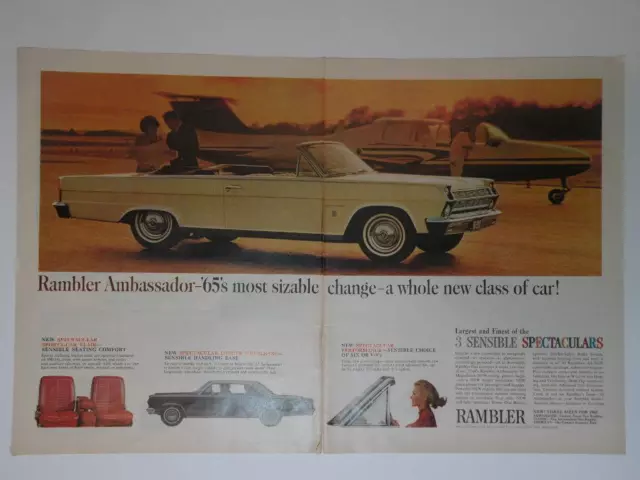 Magazine Ad* - 1965 - American Motors - Rambler Ambassador (two-pages)