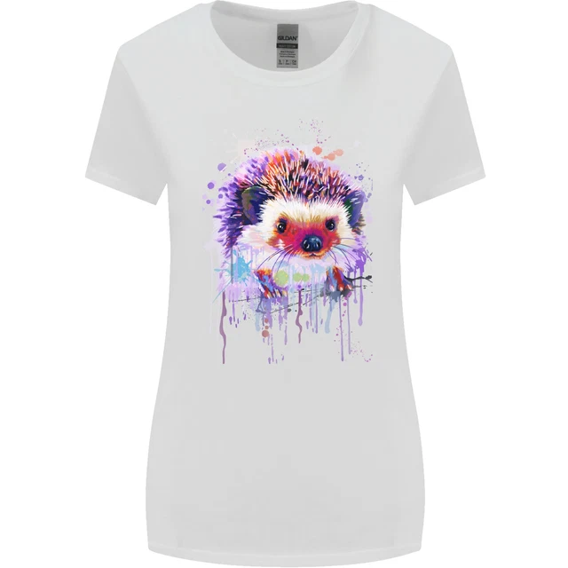 Hedgehog Acquarello Donna più Ampia Taglio T-Shirt