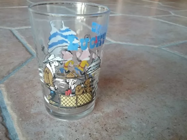 Vintage Verre À Moutarde Lucky Luke Dalton Morris Dargaud 1986