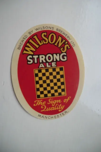 Mint Wilsons Brewery Manchester Strong Ale Brewery Beer Label