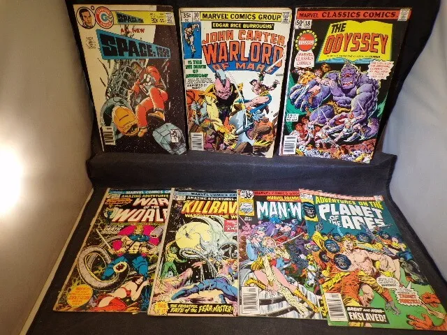 Lot of 7 Vtg Comic Books-Marvel Charlton-Space 1999 Odyssey Planet of The Apes