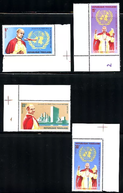 TOGO 549-52, C49-C50, C50a (S/S), 1966 VISIT OF THE POPE TO U.N.,  MNH (TOG013)