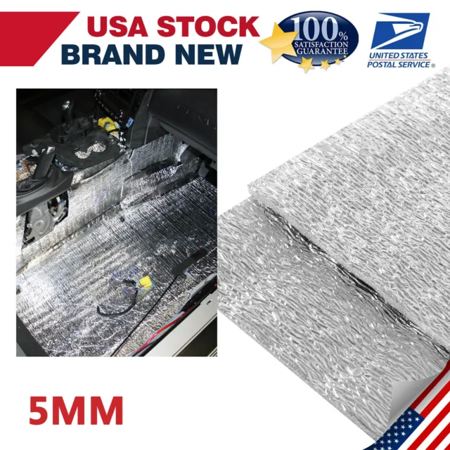 80"x40" 5mm Car Sound Deadener shield Insulation Automotive Noise Proof US