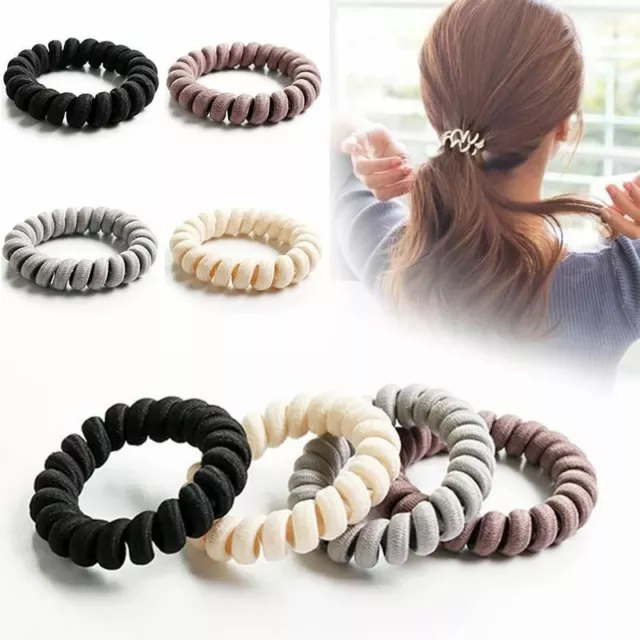 Women Hair Accessories Telephone Wire Line Traceless Head Rope Spiral Shape