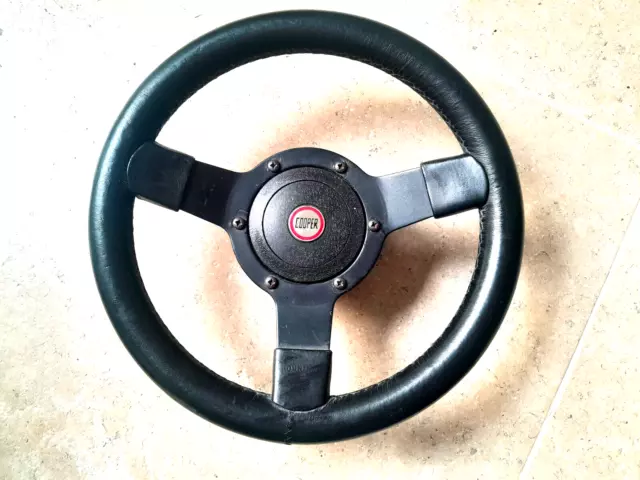 Classic Mini Cooper S Black Leather Steering Wheel Rover Works Rsp 1275 Gt Bmc