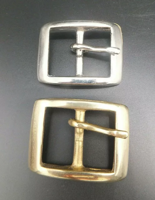 CAST SOLID BRASS or NICKEL [ 1"  -  25 mm ] RECTANGLE BELT BUCKLE LEATHERCRAFT