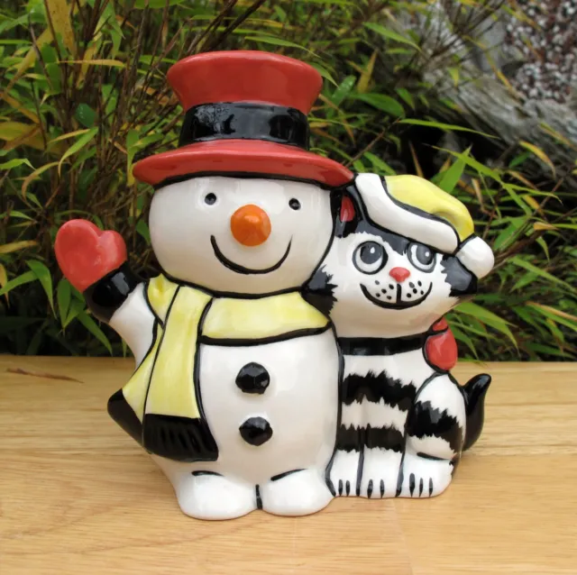 Lorna Bailey Rare Prototype Christmas Friends Cat & Snowman Special Commission