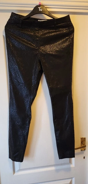 Pacchetto leggings neri da donna di NEXT River Island taglia 14 motivo a costole