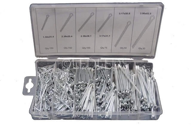 SET ASSORTIMENTO 555 PEZZI COPPIGLIE PERNI FERMI DI SICUREZZA Varie Misure 8022044012902 - Foto 6