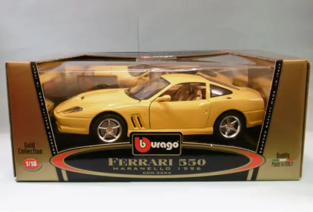 Bburago - FERRARI 550 MARENELLO 1996 jaune réf. 3354 Burago BO 1/18