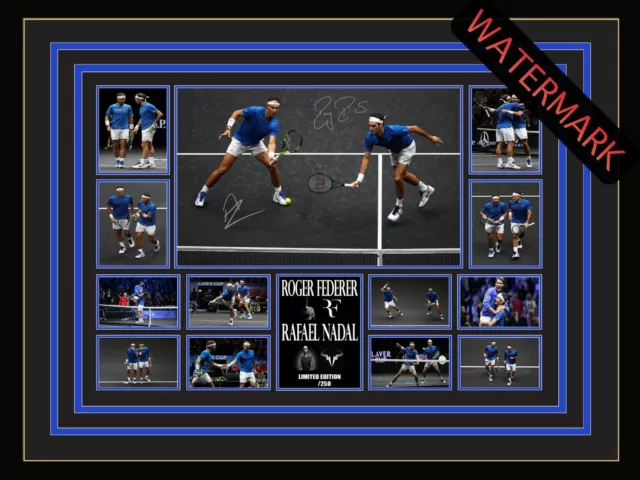 Roger Federer & Rafael Nadal Limited Edition Dual Signed & Framed Memorabilia