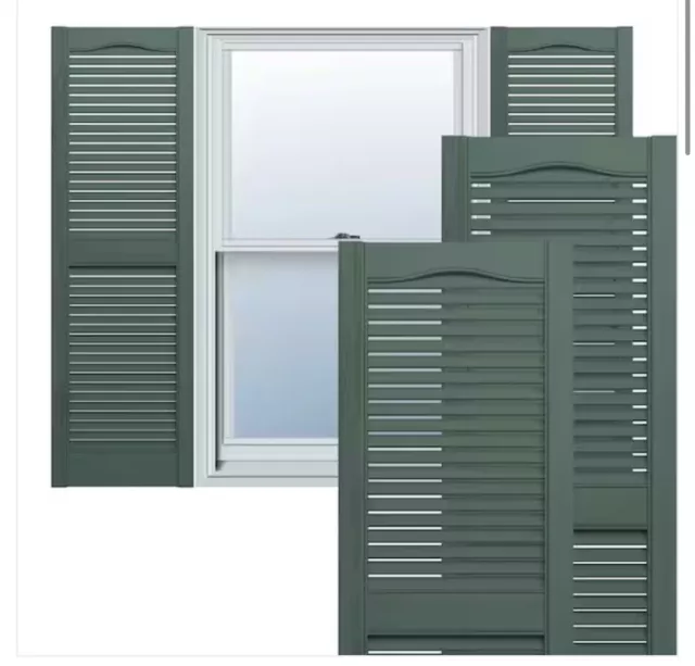 Obturadoras de vinilo Mid America Open Louver 14,5 pulgadas Ancho (1 par) - 14,5 x 25 002...