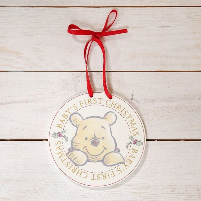 DISNEY INSPIRED XM6109 Winnie The Pooh Baby's First Christmas Wooden