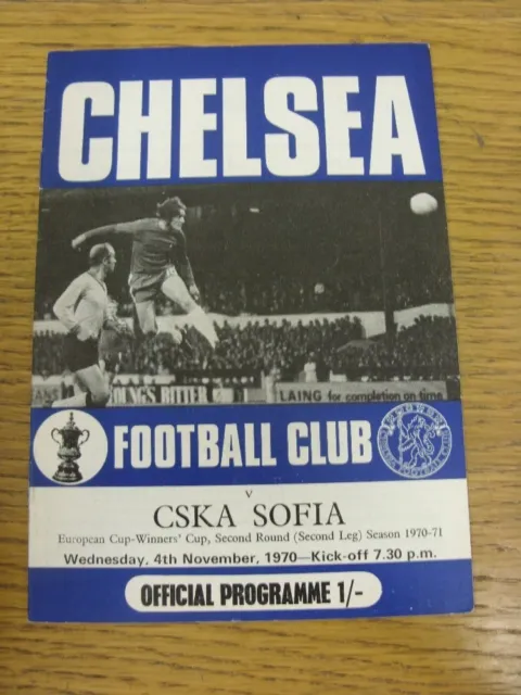 04/11/1970 Chelsea v CSKA Sofia [European Cup Winners Cup] . We try and inspect