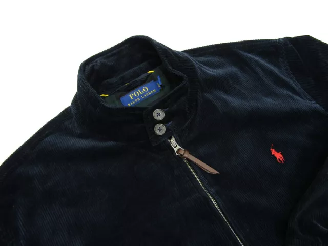 Polo Ralph Lauren Corduroy full zip Jacket Coat w/ plaid lining - Navy - 3