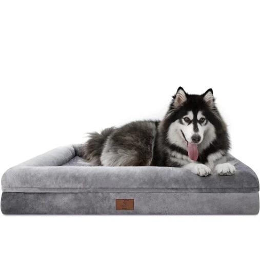 Yiruka XL Dog Bed, Orthopedic Washable Dog Bed [Removable Bolsters] Waterproof