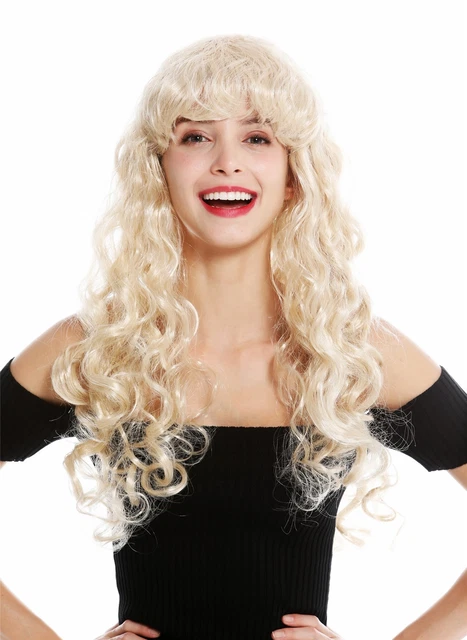 Peluca Rubia Rizada Voluminosa Para Carnaval – Estilo Ochentero, Ligera Y Cómoda De WIG ME UP