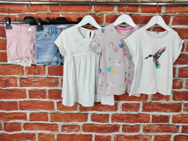 GIRLS BUNDLE AGE 4-5 YEARS ZARA NEXT etc DENIM SHORTS TOP T-SHIRT SEQUIN 110CM