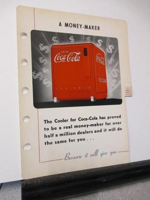 COCA COLA 1940 store salesman sample soda bottle vending machine cooler ELECT #1