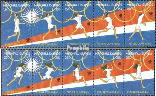 Marshall-Inseln 162-171 Fünferstreifen (completa Edizione) postfrisch 1988 Olymp