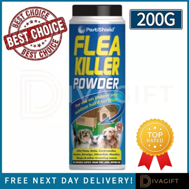 200G Flea Powder Killer Treatment For Homes Fleas Dog Bedding Furniture Animals