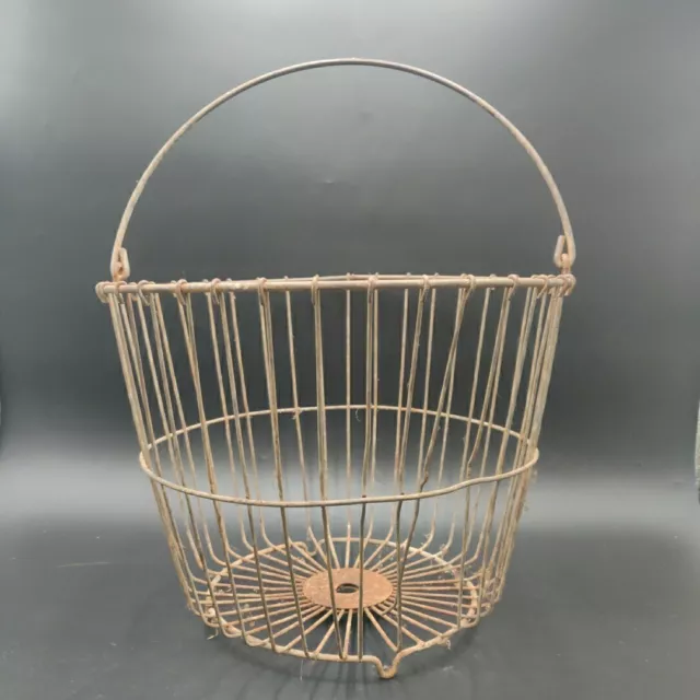 Wire Egg Basket Farm Collection Chicken Coop Laying Hens Vintage Patina Barn