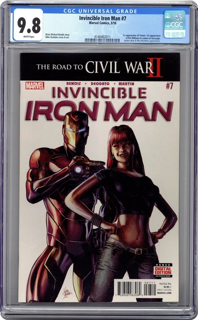 Invincible Iron Man #7A Deodato CGC 9.8 2016 4146462011 1st cameo Riri Williams