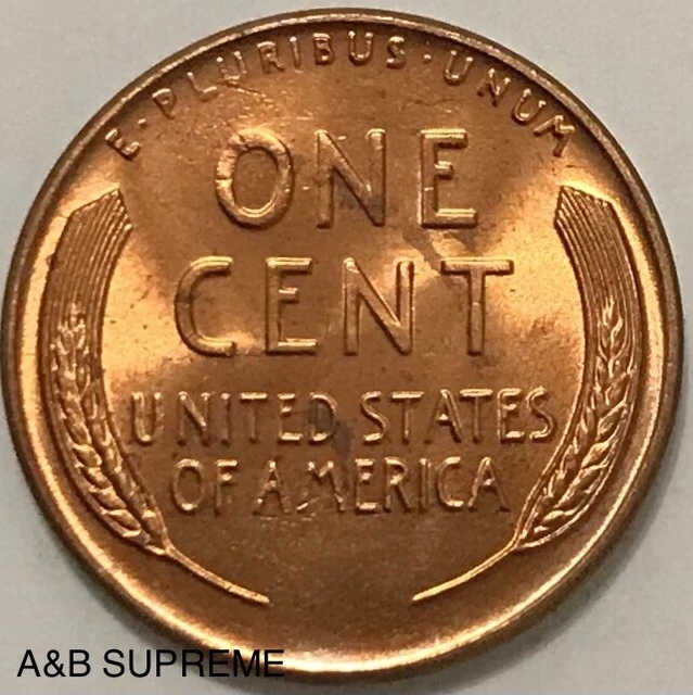 1958 Lincoln Wheat Cent Bronze Penny Gem Bu Uncirculated 3