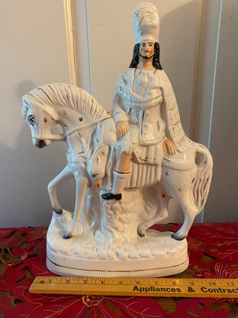 Staffordshire Flat Figurine of Scot Hunter on Horseback