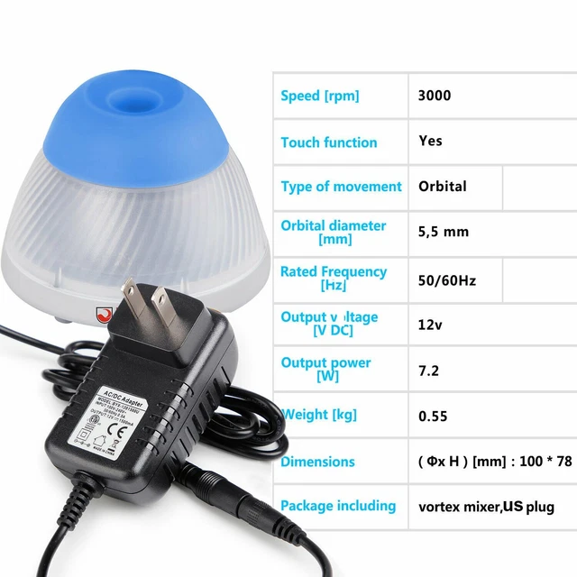 Mini Vortex Mixer 3000 RPM Lab Touch Mode Tattoo Paint Shaker For Laboratory