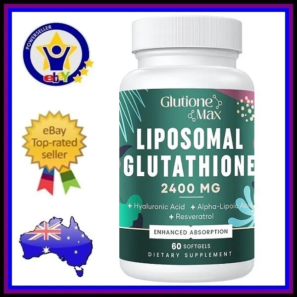 LIPOSOMAL GLUTATHIONE 2400mg Per Serve Brightening Lightening Pills 60 Softgels
