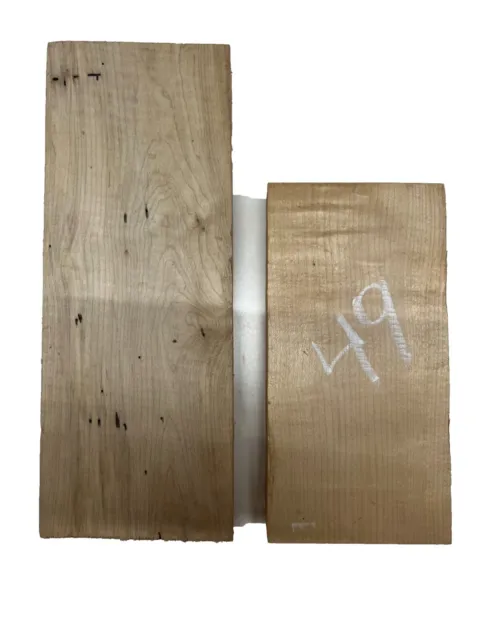 2 Pack, Hard Maple + Ambrosia Maple Lumber Board -Wood Blocks- #49